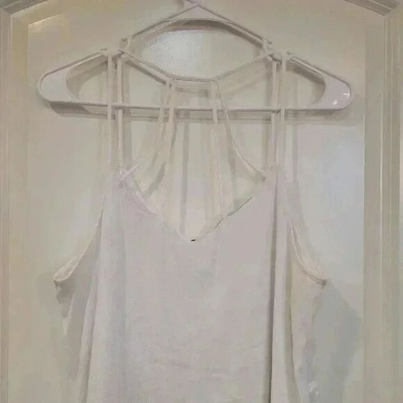 Maurices Women’s White Rayon Lined 3 Button Down Spaghetti Strap Mini Sundress - Picture 9 of 10
